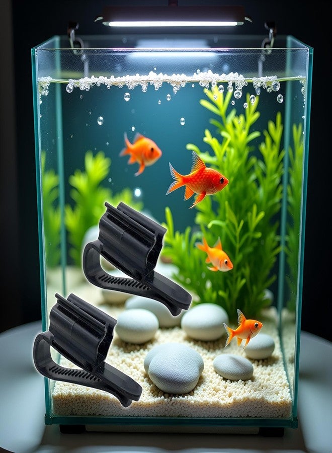 Cauaoa 2 Pcs Black Fish for Tank Mounting Clip, Water Pipe Hose Holder Multifunction Adjustable Clamp for 0.31""""-0.62"""" Dia Tub Aquarium Tube Holder, Aquarium Air Pump Accessories - Image 5